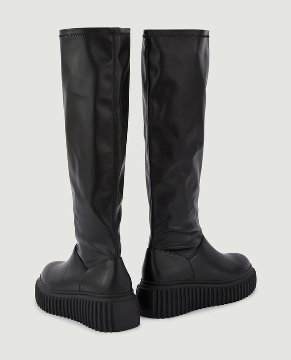 Bottes avec semelles compensées et crantées noir - Pimkie