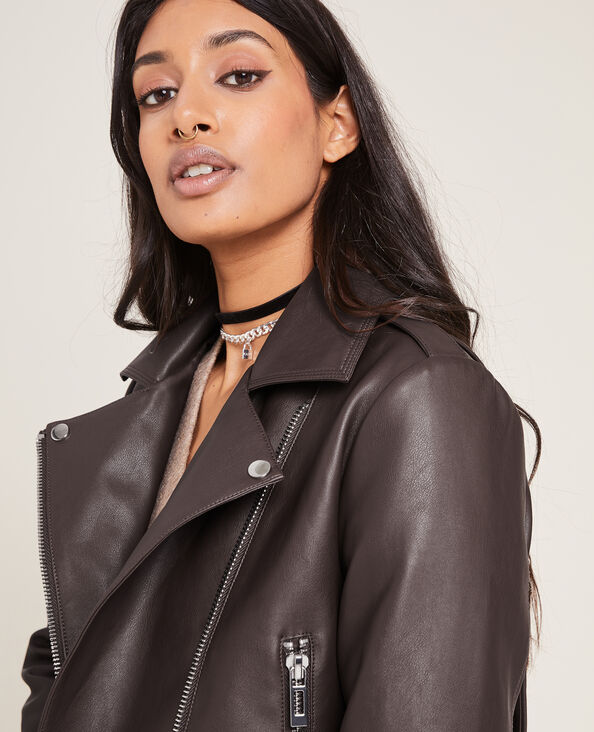 Blouson biker zippé taupe - Pimkie