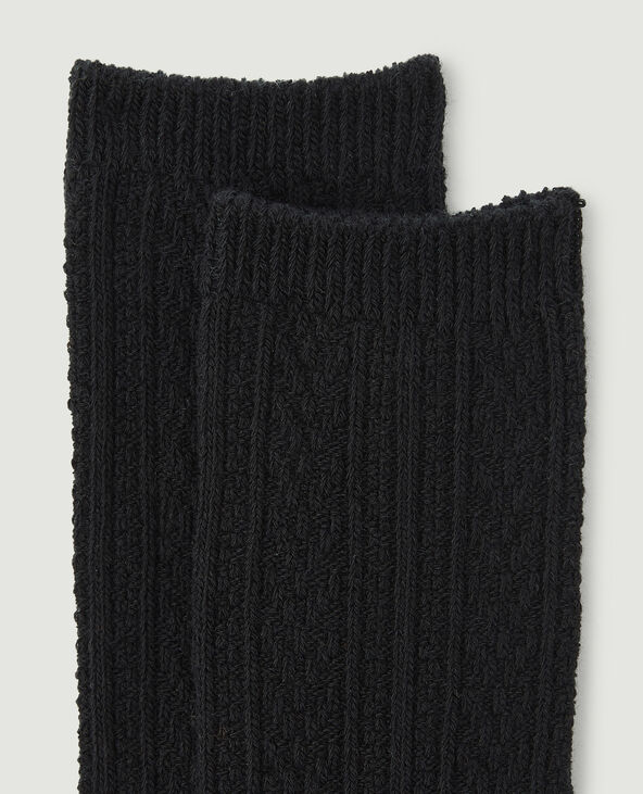 Chaussettes hautes maille fantaisie noir - Pimkie
