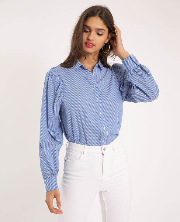 Chemise manches ballon bleu foncé - Pimkie