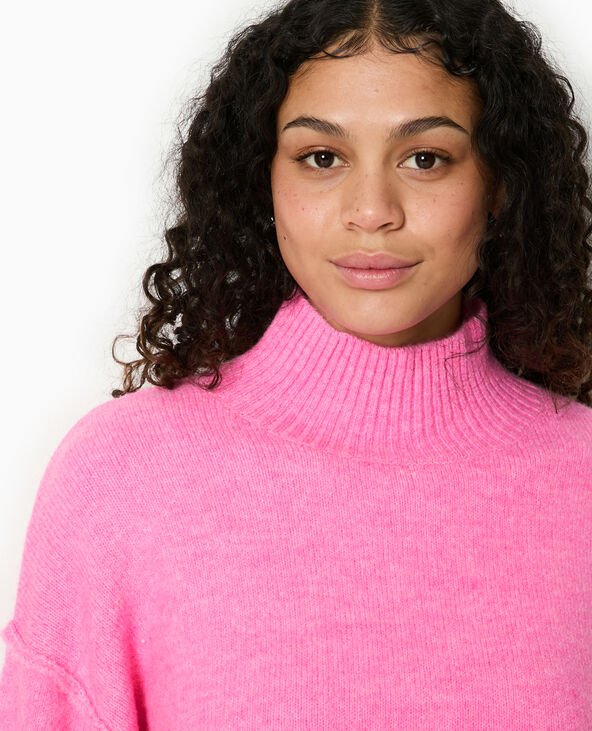 Pull col montant manches larges rose - Pimkie