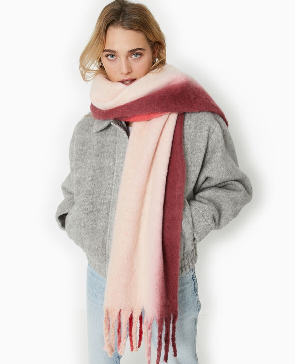 Echarpe en maille extra douce avec franges bordeaux - Pimkie