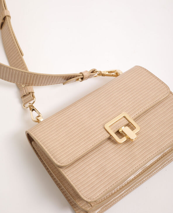 Sac à bandoulière effet croco beige - Pimkie