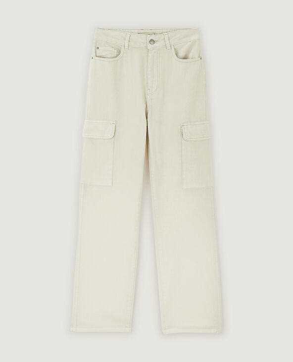 Jean cargo droit beige - Pimkie
