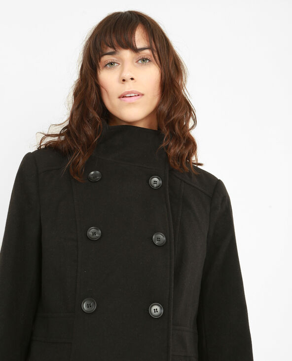 Manteau double boutonnage noir - Pimkie