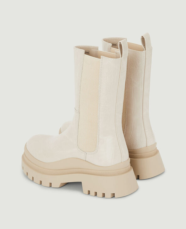 Boots chelsea semelles crantées écru - Pimkie