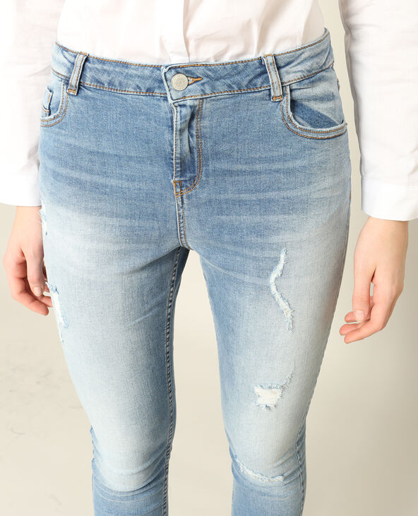 Jean skinny destroy bleu foncé - Pimkie