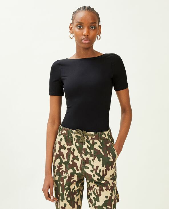 Body manches courtes décolleté dos noir - Pimkie