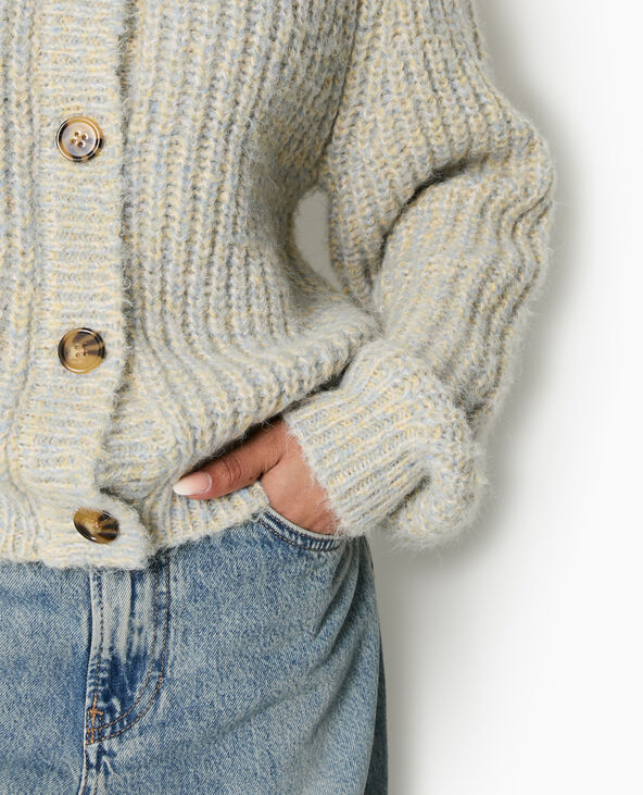 Gilet grosse maille moulinée bleu clair - Pimkie
