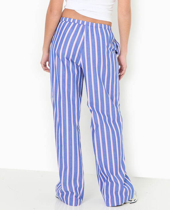 Pantalon rayé esprit pyjama d'homme bleu - Pimkie