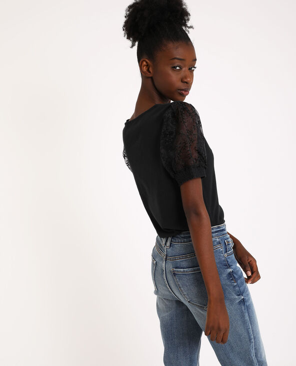 Top manches ballon noir - Pimkie