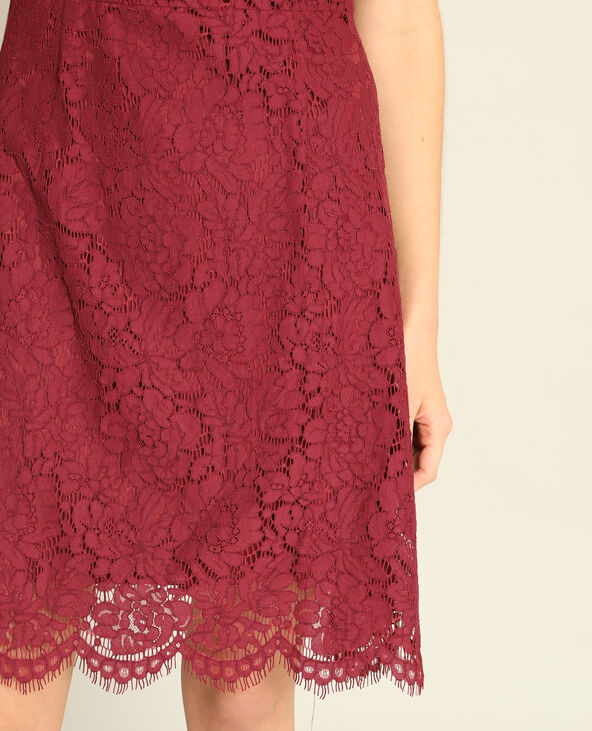 Robe en dentelle bordeaux - Pimkie