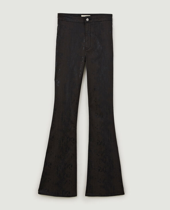 Pantalon flare enduit python blanc - Pimkie