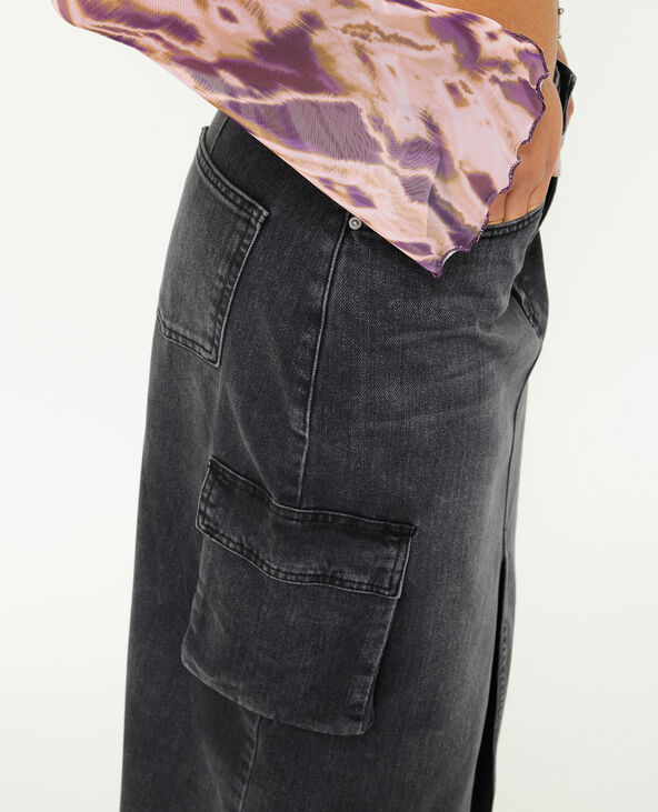 Jupe longue en jean avec poches cuisse