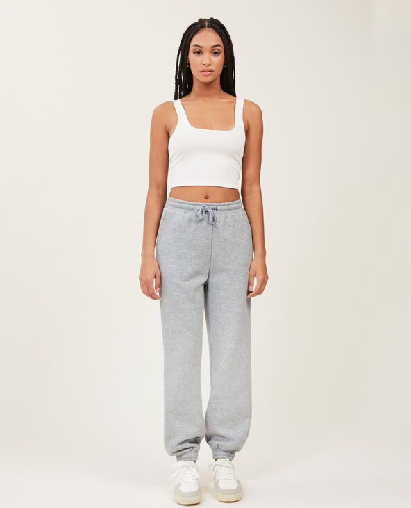 Pantalon de jogging en molleton gris chiné - Pimkie