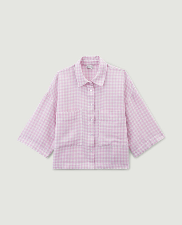 Chemise motif vichy lilas - Pimkie