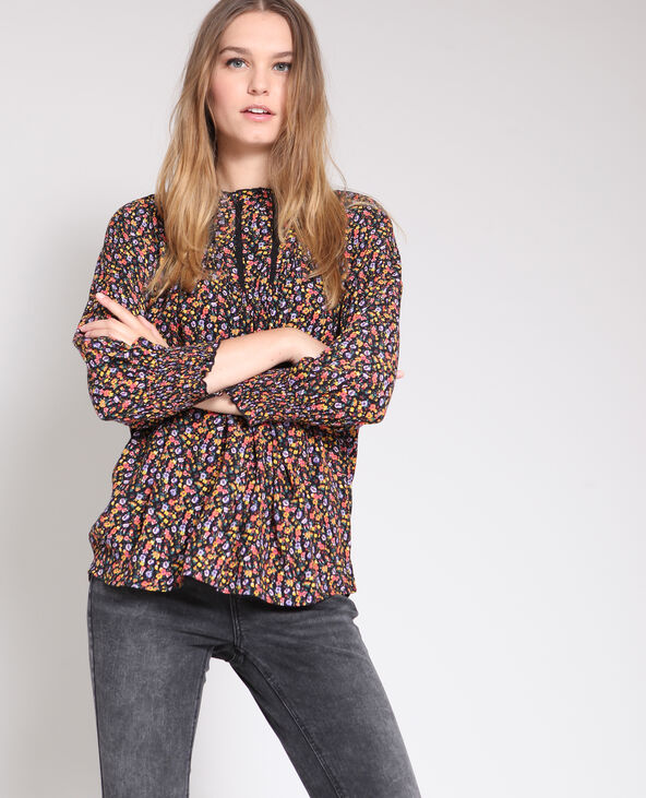 Blouse à fleurs noir - Pimkie