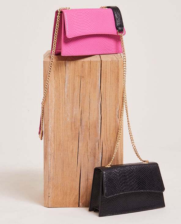 Sac boxy façon croco noir - Pimkie