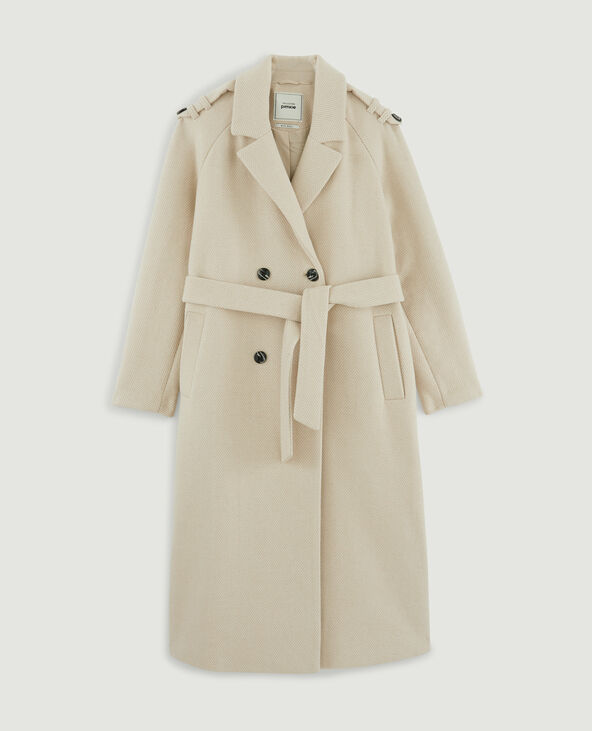 Manteau long écru - Pimkie