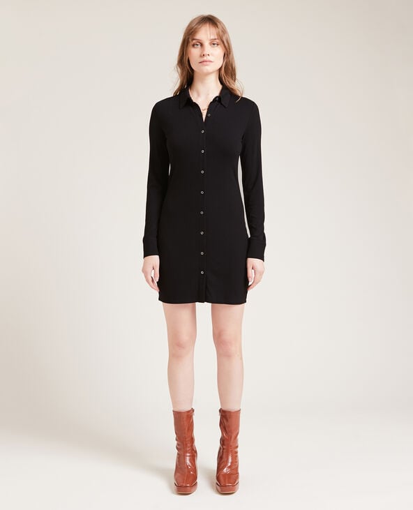 Robe courte boutonnée noir - Pimkie