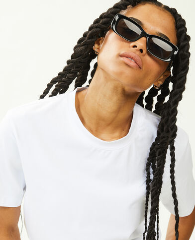 T-shirt manches courtes coton épais blanc - Pimkie