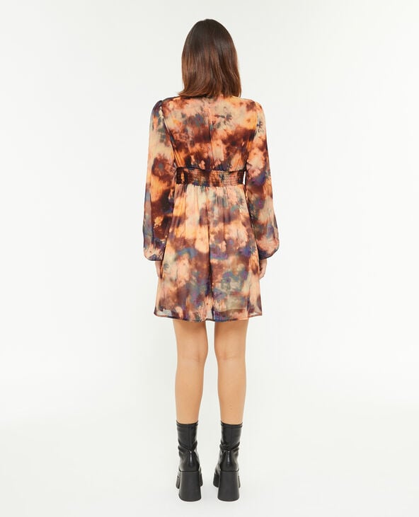 Robe courte en mousseline marron - Pimkie