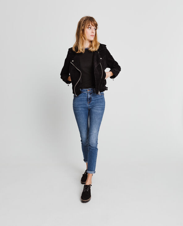 Veste biker velours noir - Pimkie