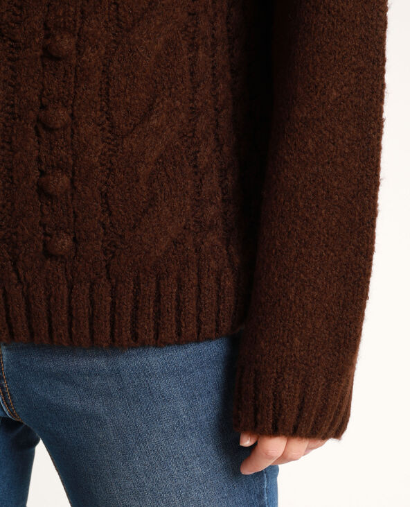 Pull torsadé marron - Pimkie