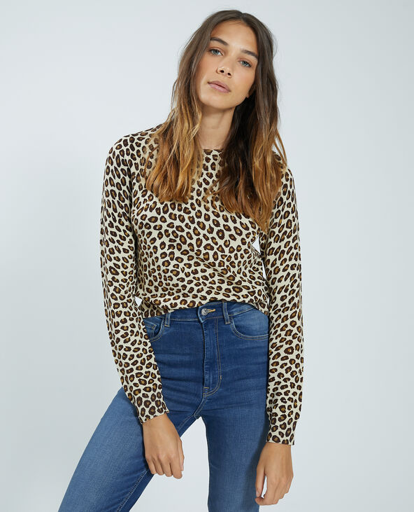 Pull imprimé animal beige - Pimkie