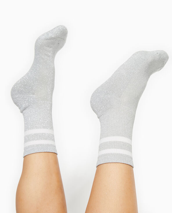 Chaussettes sport avec lurex argenté - Pimkie