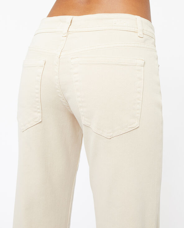 Jean flare bootcut taille basse zip apparent beige - Pimkie
