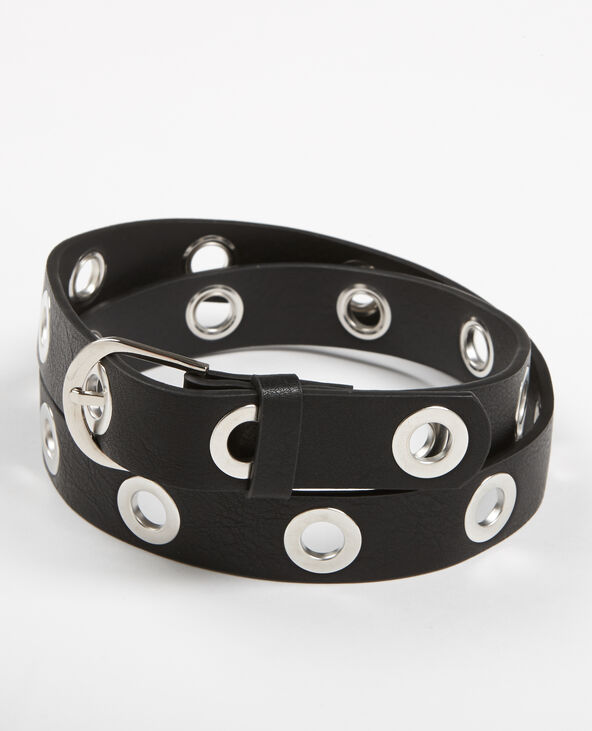 Ceinture à œillets noir - Pimkie