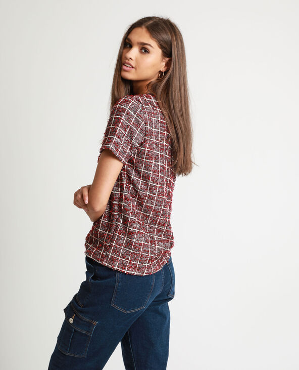T-shirt tweed rouge - Pimkie