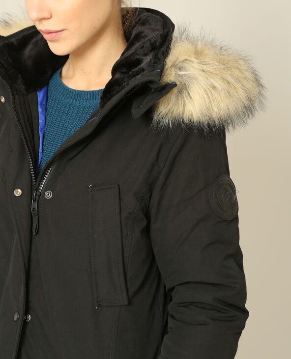 Longue parka imperméable noir - Pimkie