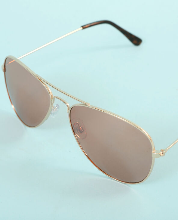 Lunettes de soleil aviateur marron - Pimkie