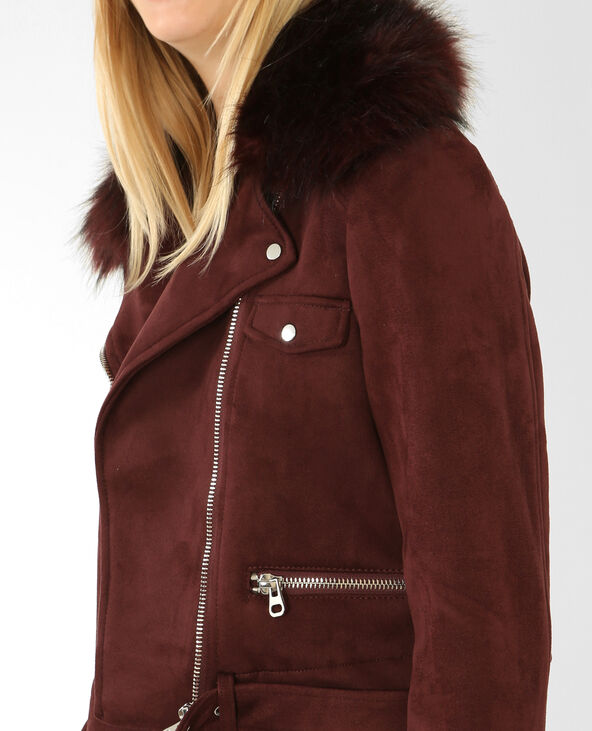 Blouson biker suédine violet - Pimkie