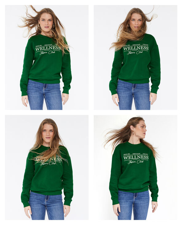 Sweat col rond imprimé vert - Pimkie