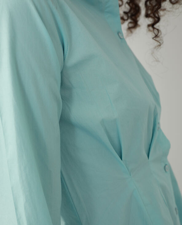 Chemise longue cintrée bleu turquoise - Pimkie