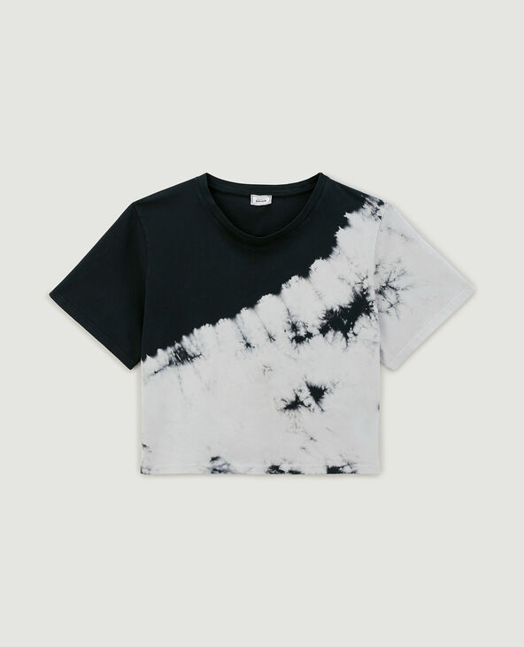 T-shirt cropped tie and dye noir - Pimkie