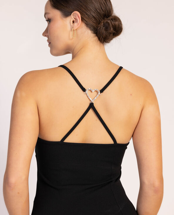 Robe courte avec cœur strass noir - Pimkie