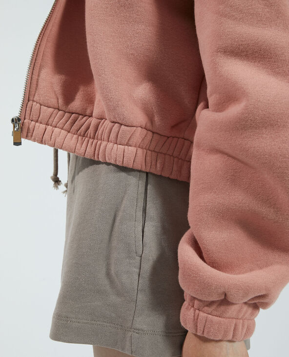 Sweat à capuche zippé molleton rose - Pimkie