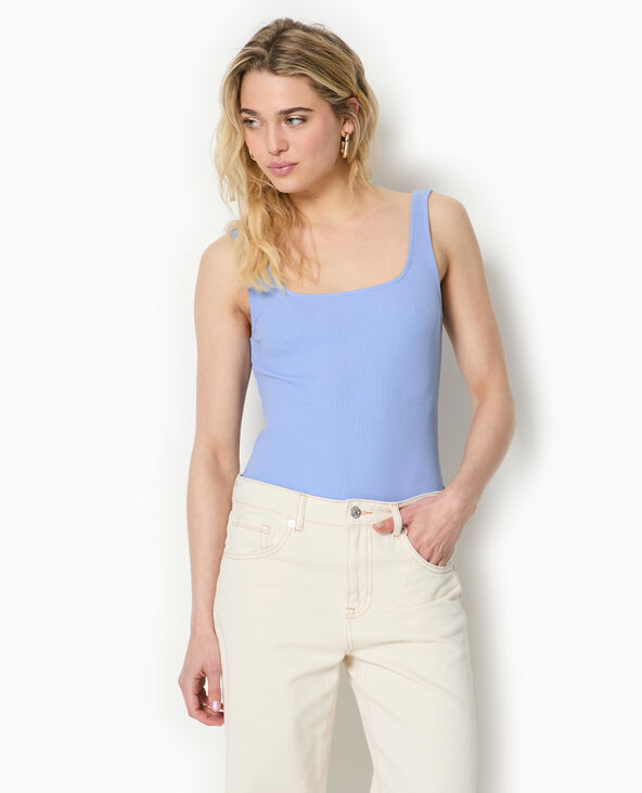 Body débardeur en maille côtelée bleu - Pimkie