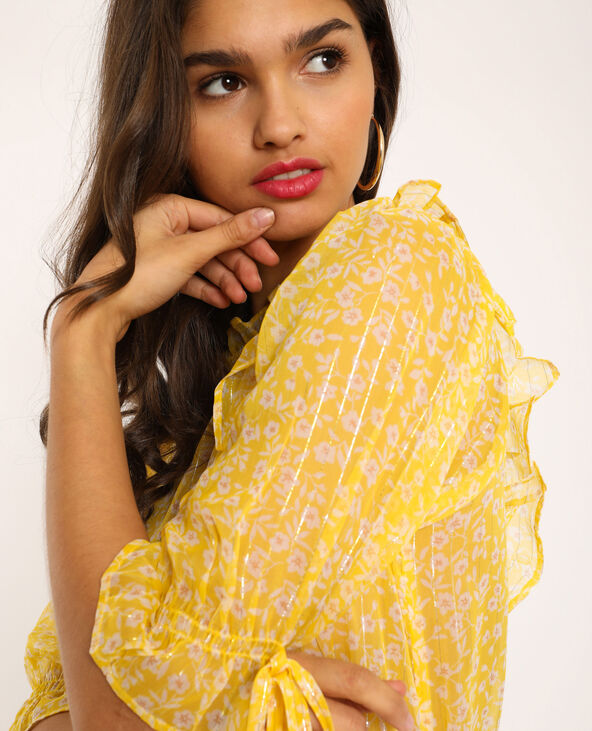 Blouse à volants jaune - Pimkie