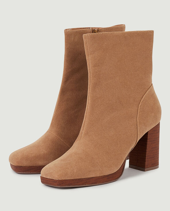 Boots suédine beige - Pimkie