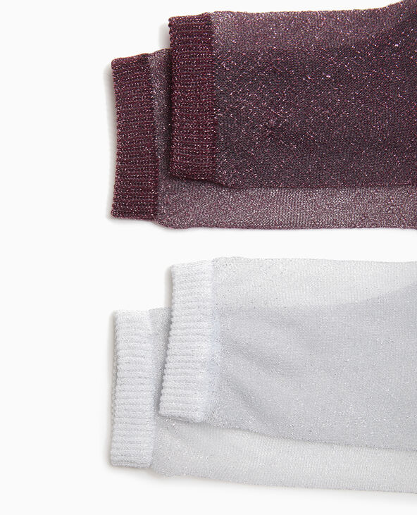 Lot de 2 paires de chaussettes transparentes lurex argenté - Pimkie