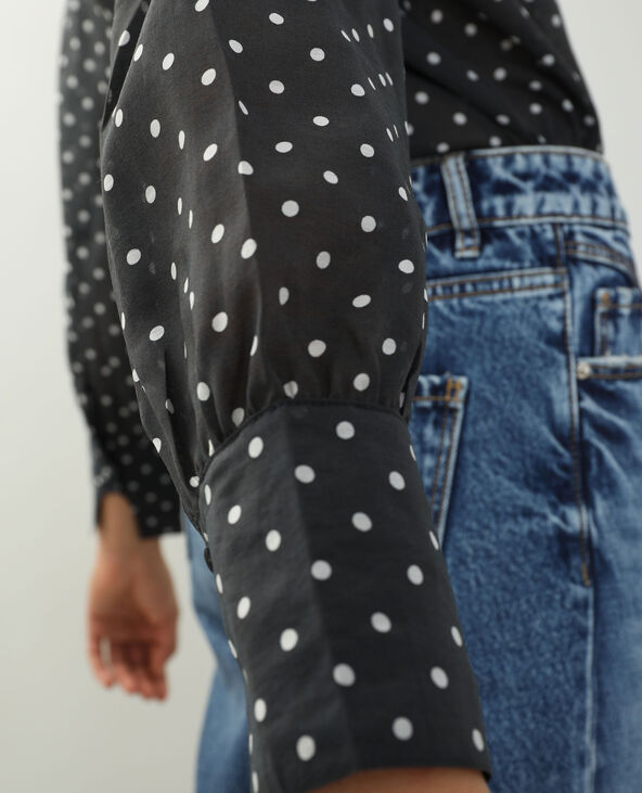 Chemise à pois transparente noir - Pimkie