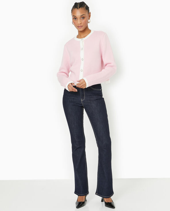 Gilet en maille avec boutons fantaisie rose clair - Pimkie