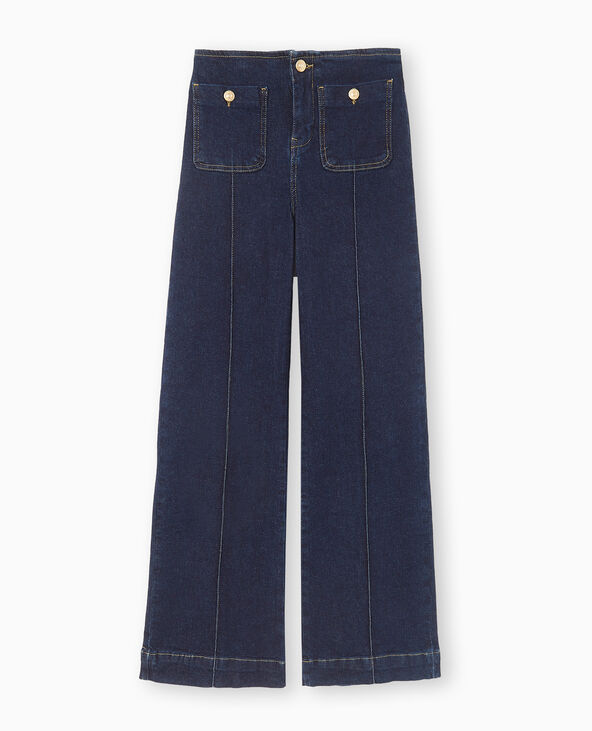 Jean flare taille haute avec poches plaquées bleu - Pimkie