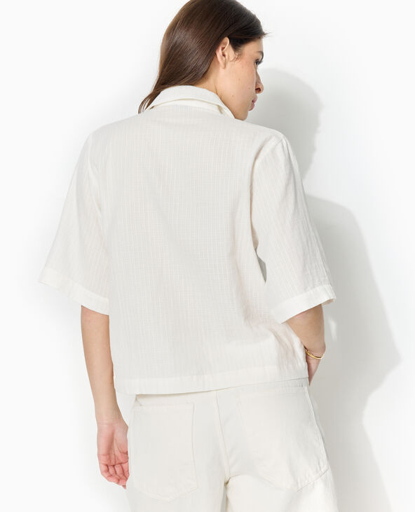 Chemise manches courtes avec liens à nouer blanc - Pimkie