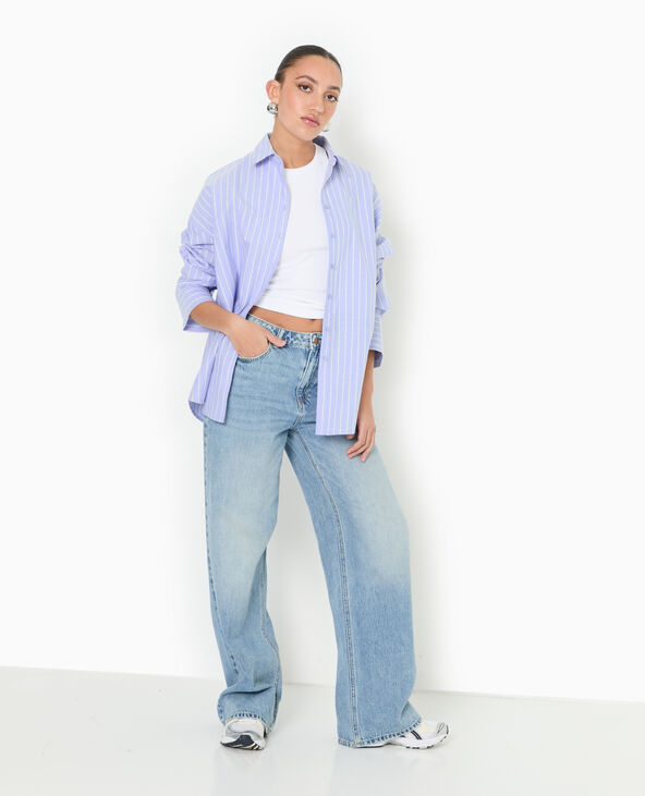 Chemise oversize rayée avec ouverture dos bleu - Pimkie